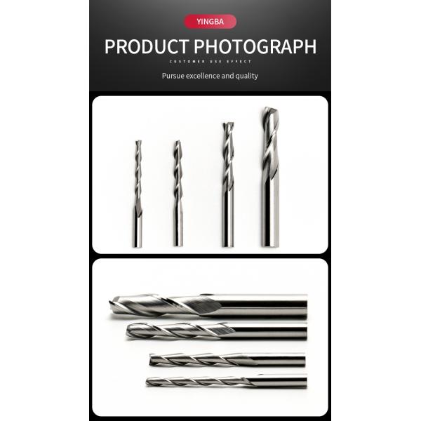 YingBa Customized CNC Router Bit 6mm Two Flute Spiral Solid Carbide End Mill Wood Milling Cutters for MDF Wood Working Tool