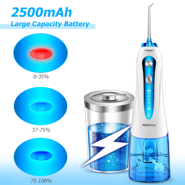 Rechargeable Cordless Water Flosser Hf 9 With 2500mAh Battery