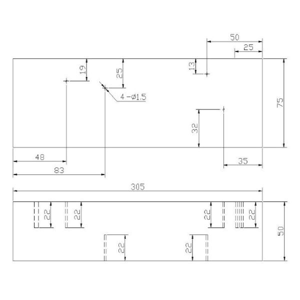 305mm x 75mm x 50mm IOW Ultrasonic Calibration Blocks IOW for beam profile measurement