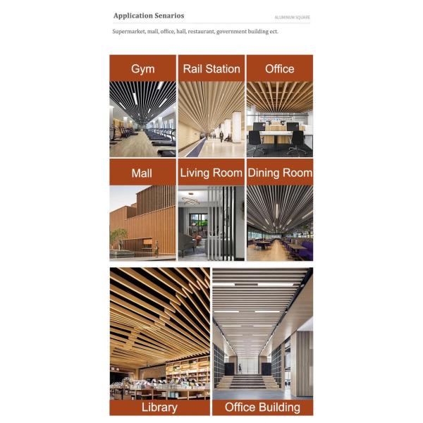 Waterproof Aluminum Profiles Wooden Grain Great Wall Panel For Wall Decoration 3