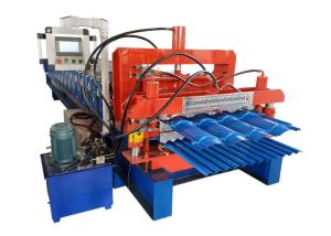 PLC Control Glazed Tile Forming Machine , Trapezoidal Sheet Roll Forming Machine