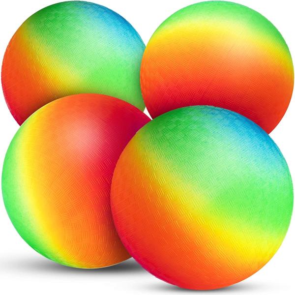Quality 6" Ultralight Bouncy Inflatable Playground Ball Rainbow Non Toxic for sale