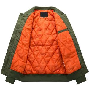 China Winter Custom Mens Bomber Jacket Zipper Windproof Quilted Jacket wholesale