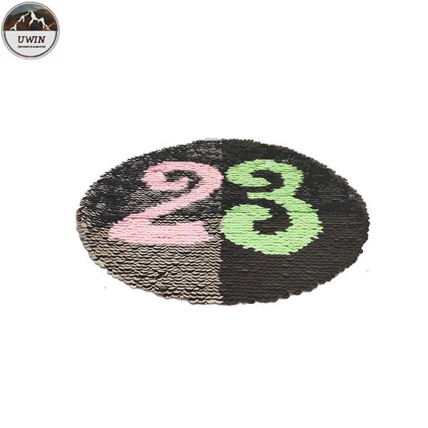 Quality 23 Number Reverse Sequin Patch Washable Round Shape Any Color Available for sale