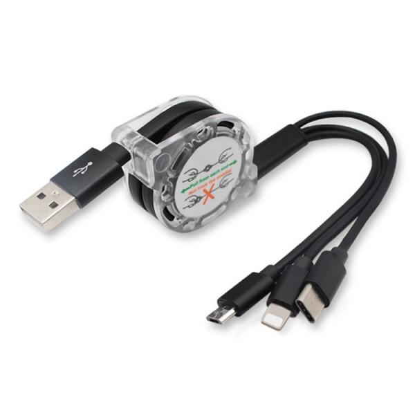 Quality Durability Retractable Cell Phone Cord  Fast Easy Chargering Strong Connection for sale