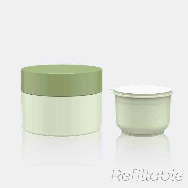 30ml 50ml 100ml Empty Mono PP/PP PCR Refillable Jar For Cosmetics GR726A
