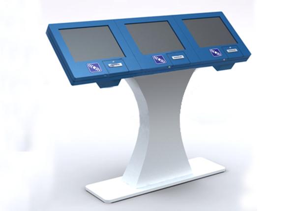 Quality Elegant Looking Three Interactive Monitor Touchscreen Card Reader / Barcode Scanner for sale