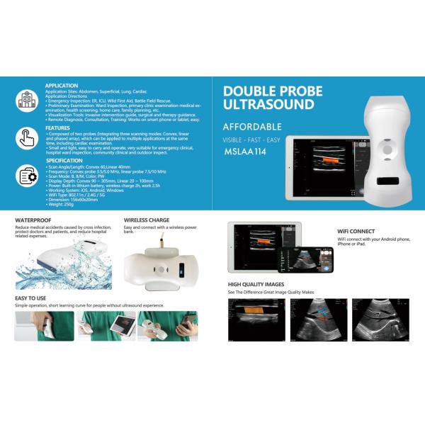 3 in 1 Wireless Convex Phased Array Linear Transvaginal Array Color Doppler Ultrasound Scanner