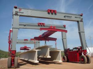 China Mobile Straddle Transporter On Two Units Tyres For Precast Concrete Beams And Pillars wholesale