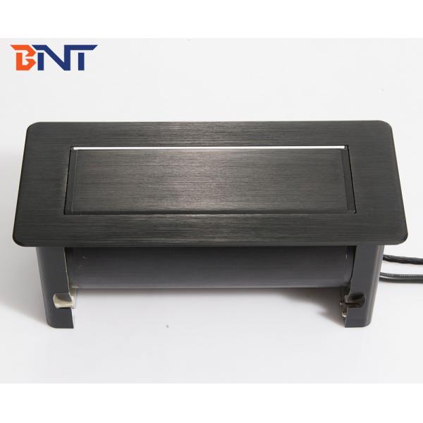 Thick aluminum material manual flip up conference table power socket