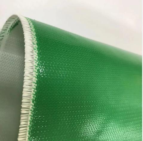 Quality Green Silicone Fiberglass Cloth Double Sides Silicone Coated Fiberglass Cloth For Ventilation Pipeline for sale