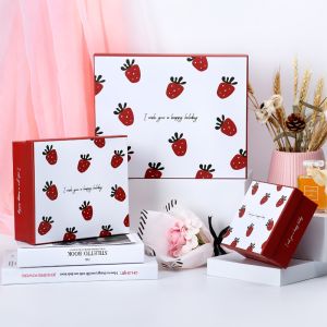 China Strawberry Holiday Gift Box Large Cosmetic Scarf Premium Packaging wholesale
