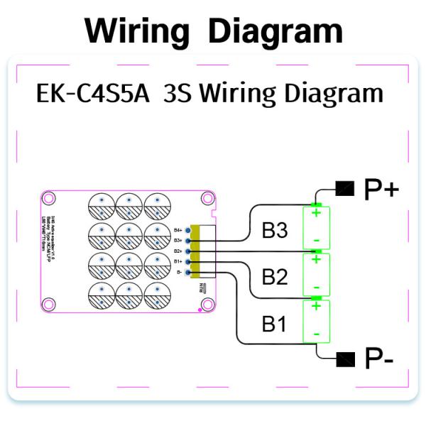 Enerkey 3S-4S 5A Battery Active Equalizer with Acrylic Plate Li-ion/Lifepo4 Battery Balancer for E-bike