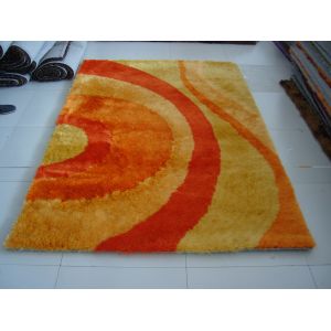 China Romantic Design Very Soft Polyester Silk Carpet Home Rug wholesale