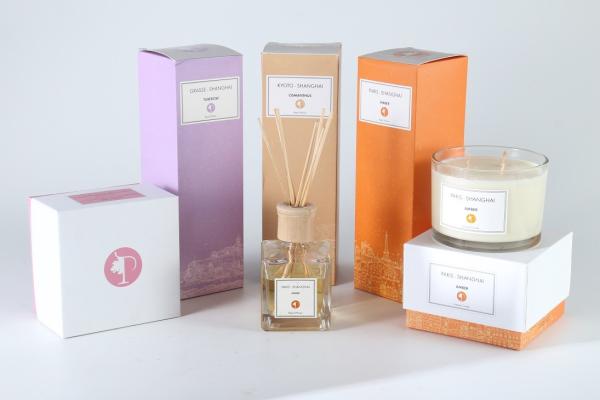 Quality 3 Wick Soy Wax Candle And Diffuser Set 100ml / 150ml Air Freshing Pillar Shape for sale