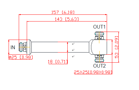 -165dbc Broadband Coax Reactive RF Antenna Splitter 1000MHz