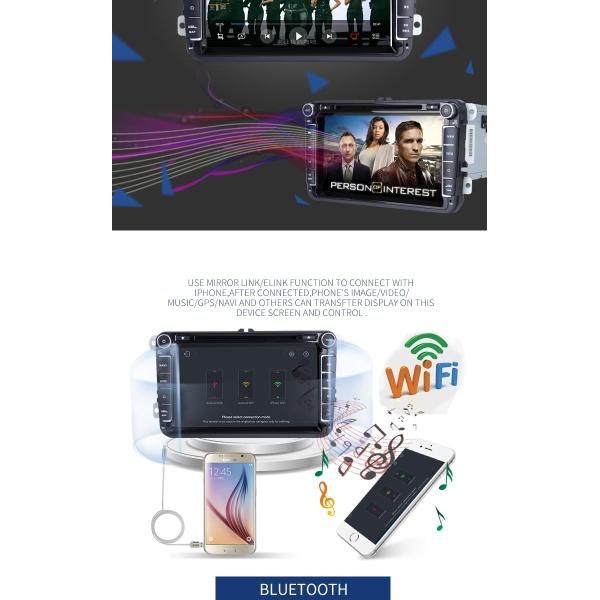 Rear Camera AUX Dvd Player For Vw Touran , Eight Core Volkswagen Touran Dvd Player