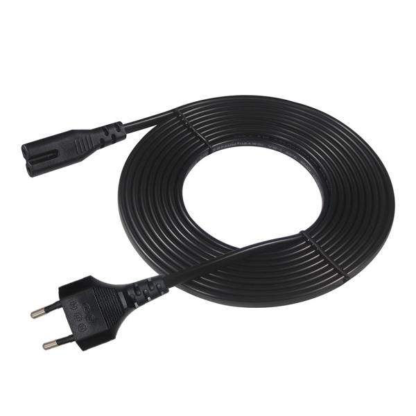 Quality VDE Approved Electric Power Cord For Laptop With EU 2PIN Plug And IEC C7 C8 for sale