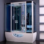 Tempered Glass Rectangular Shower Enclosure Steam Tub Shower Combo With Shower