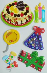 China Colored Birthday Cake 3d Birthday Stickers , Personalised Kids Stickers Removable wholesale