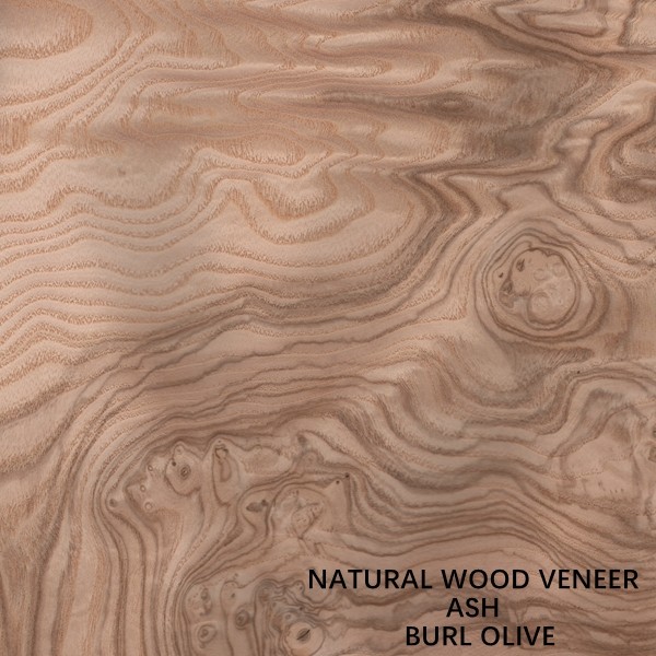 Unusual Natural White Ash Wood Veneer Burl Olive AA Grade For Wall Covering Thickness 0.5mm