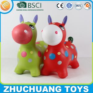 China 6P free inflatable plastic toy bouncy race horse wholesale