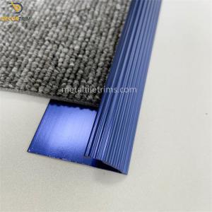 China Heavy Duty Door Carpet Transition Strip Anodized Shiny Blue Color ODM on sale