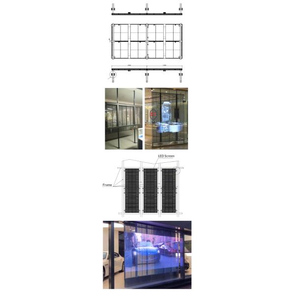 P2.6-5.2 HD Transparent LED Display Panel 2500nits Hanging Installation