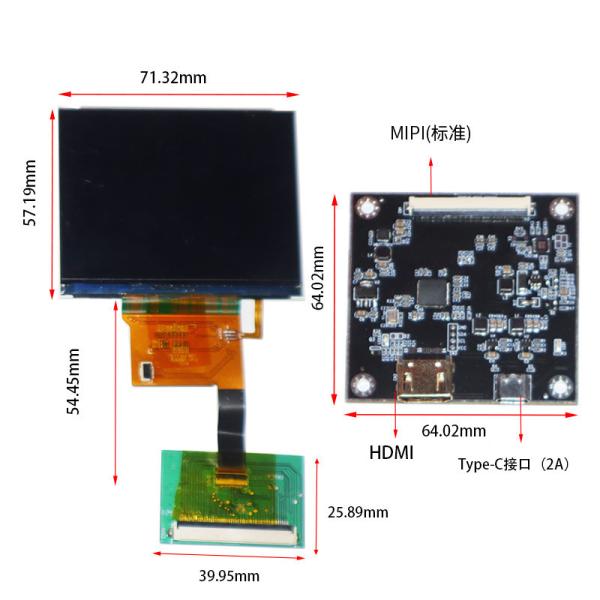 3.17 Inch FHD TFT Display High Brightness Tft Display 1024*768 Dots MIPI Interface 950C/D
