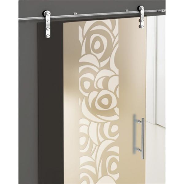 Custom Drawing Frosted Glass Sliding Door Primed Barn With Hardware Kit