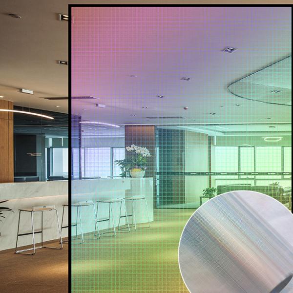 Office Home Decoration Glass Film with Back Glue and 6 Different Colors in Shining Rainbow Effect