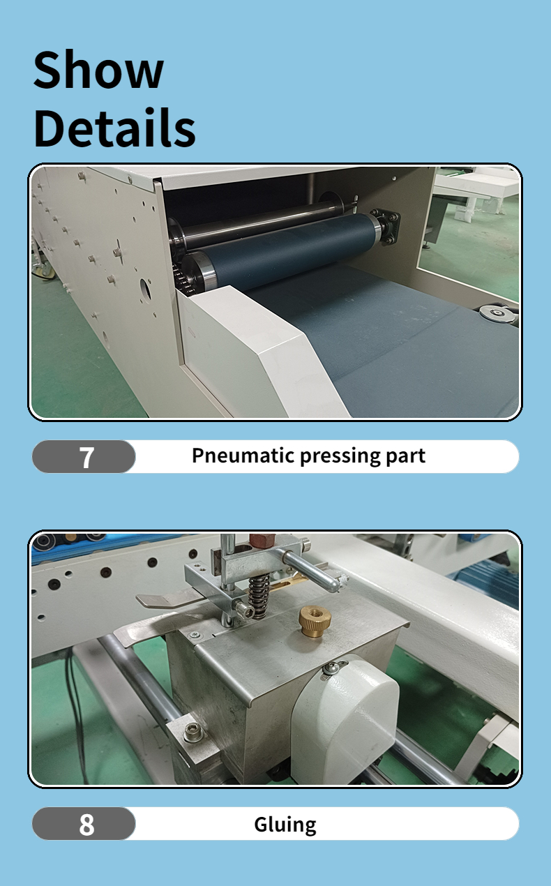 Water Soluble Cold Glue Folder Gluing Machine for 4 Corner and 6 Corner Boxes CQT-1300