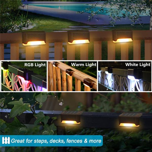 LED Solar Stair Lamp IP65 Waterproof Outdoor Garden Pathway Yard Patio Stairs Steps Fence Lamps Solar Night Light