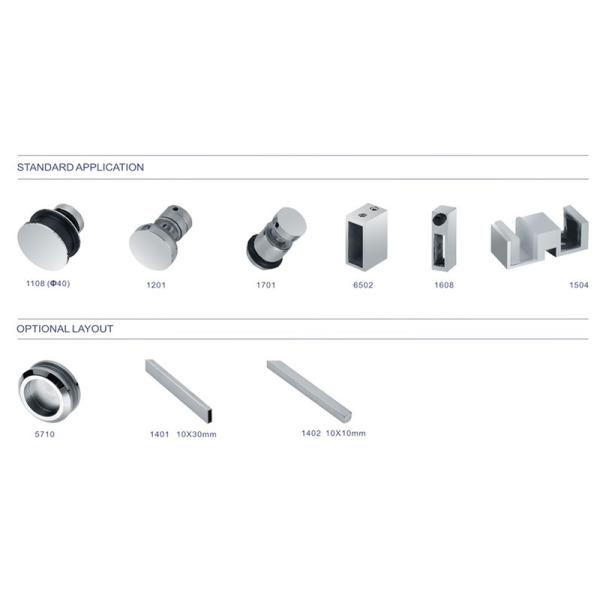 Easy Installation Glass Sliding Door Fittings Long Lasting Shower Door Wheels