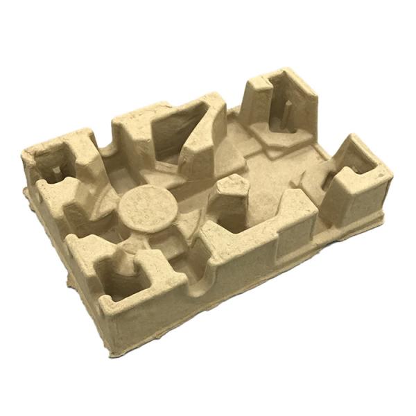 Quality Recycled Paper Molded Pulp Tray Packaging Compostable Ecofriendly Brown for Electronic for sale