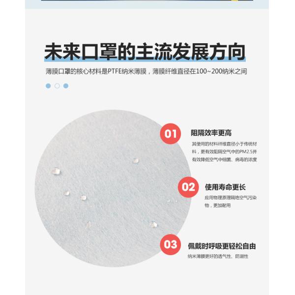 PTFE nano-membrane non-woven fabric Width: white 17.5cm. Weight: 25 (g / ㎡) 1000 meters per roll Width: white 22.5cm. We