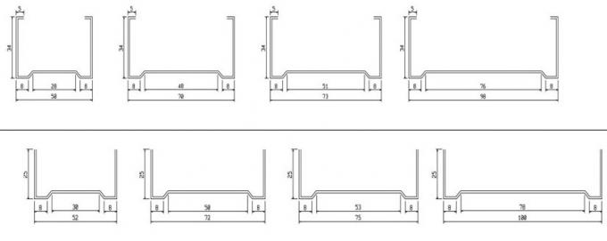 Light Steel Stud Roll Forming Machine , 5.5 Kw Industrial Metal Roll Forming Machine