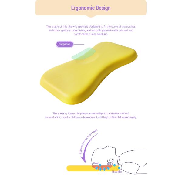 Non Toxic Organic Baby Memory Foam Pillow 100% Cotton Neck Head Rest Application