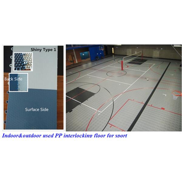 Soundproof Gray Interlocking Sports Tiles PP Interlocking Flooring