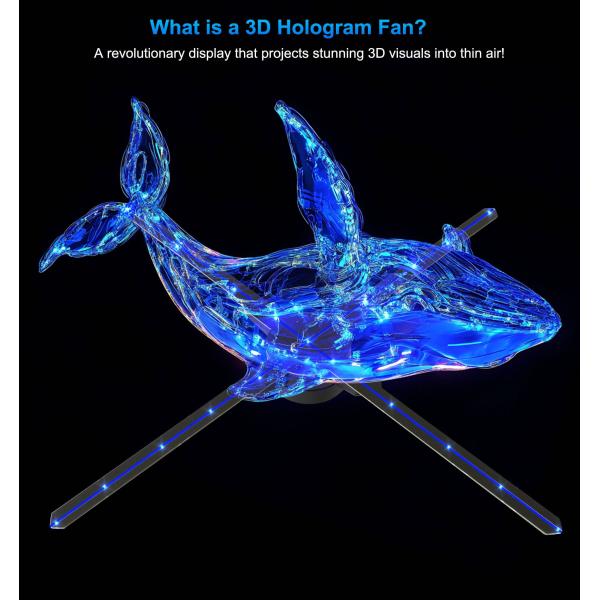 HDFocus 65cm HD Holographic Display 224 Spinning 3D Projector LED Advertising Hologram Fan Marketing