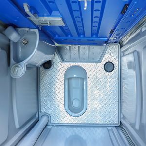 Blue HDPE Portable Toilet Mobile Restrooms Shower Sanitary Cabin