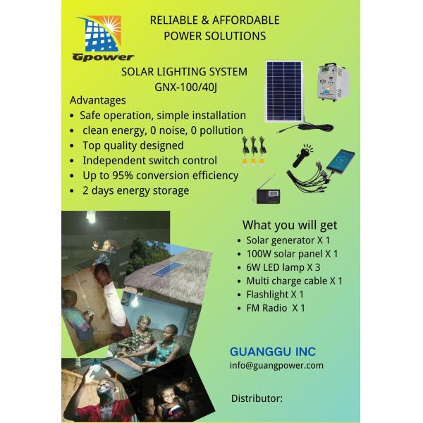 All In 1 100W Solar Home Lighting Kit Rural Solar Power Systems With 3 Bulbs