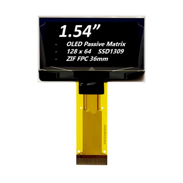 Passive Matrix 1.54 Inch OLED Dispaly Module SSD1309 ZIF FPC 36mm 128x64 Pixel
