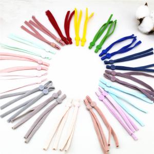 China 12cm length 5mm flat adjustable elastic band with buckle earloop cord for facemask earloop strap wholesale