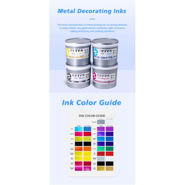 CMYK Offset Printing Metal Ink For 3 Pieces Package Can