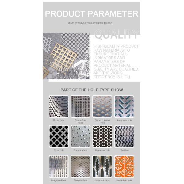 304 Stainless Steel Perforated Metal Mesh Weather Resistant Round Hole Shape