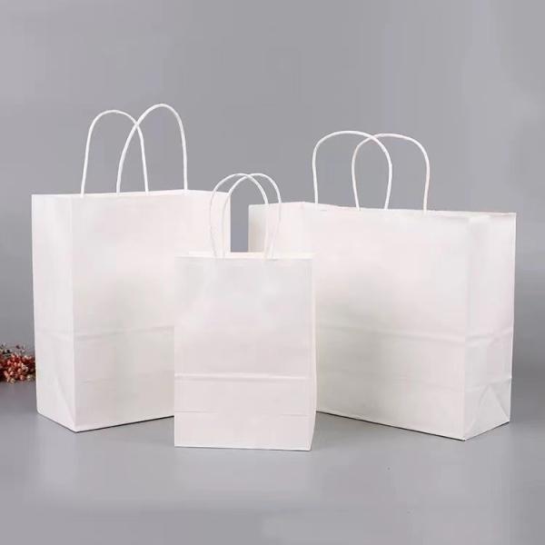Custom Logo Printed Paper Shopping Bags Paper Grocery Bags With Handles