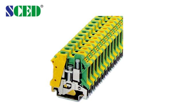 Quality Electrical Din Rail Terminal Blocks , 10.2mm Wire Connecting Terminals for sale