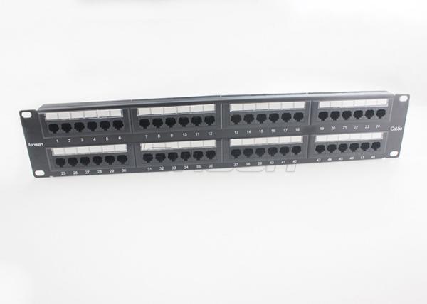 Quality 2U 100% Fluke Test Passed 48 Port Cat5e UTP Network Patch Panel for sale