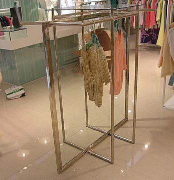 Quality Stainless Steel Clothes Display Hanging Rack Metal Clothes Stand With ODM / OEM Service for sale